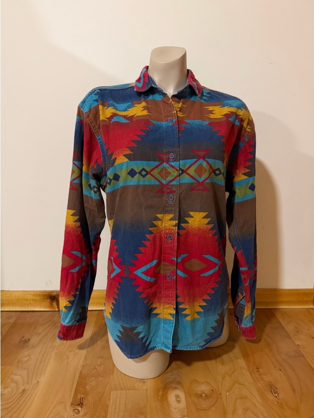 Woolrich Multicolor Southwestern Button-Down Shirt — Red, Blue, Yellow, Brown